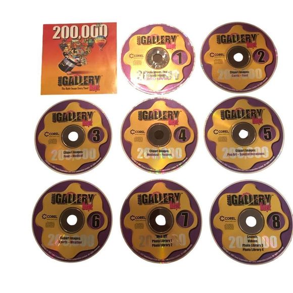 Corel Gallery Magic 200,000 Clipart 8 CDs boxset (Win31) (1998) (Eng). N… - Picture 2 of 11